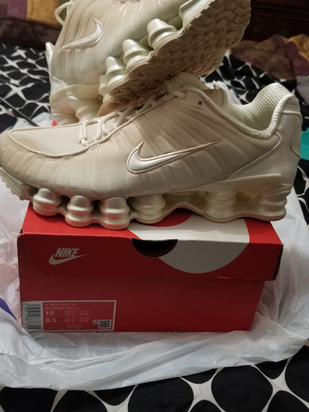 Nike women's  Shox Sneakers in Cream